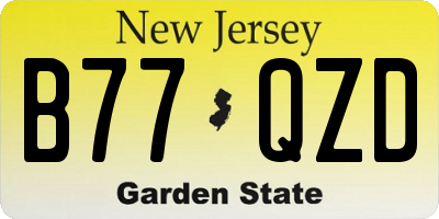 NJ license plate B77QZD