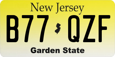 NJ license plate B77QZF