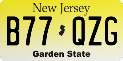 NJ license plate B77QZG