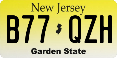 NJ license plate B77QZH