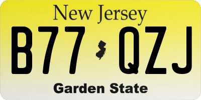 NJ license plate B77QZJ