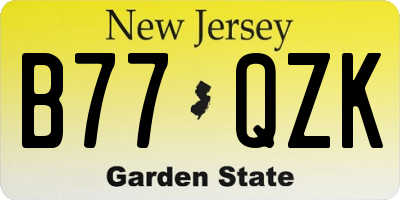 NJ license plate B77QZK