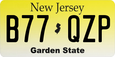 NJ license plate B77QZP