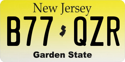 NJ license plate B77QZR
