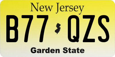 NJ license plate B77QZS