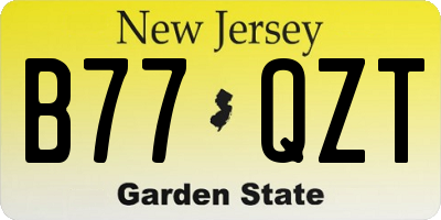 NJ license plate B77QZT