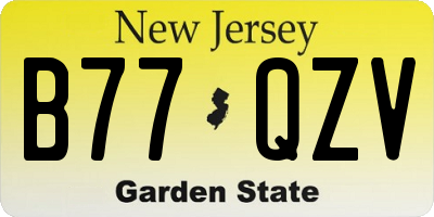 NJ license plate B77QZV
