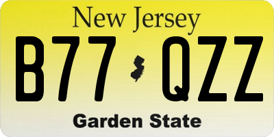 NJ license plate B77QZZ