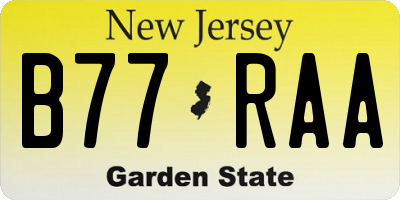 NJ license plate B77RAA