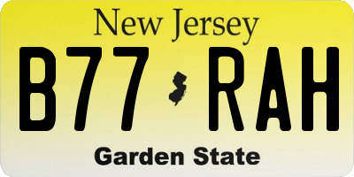 NJ license plate B77RAH
