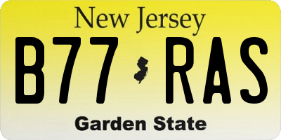 NJ license plate B77RAS