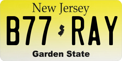 NJ license plate B77RAY