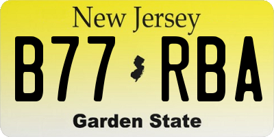 NJ license plate B77RBA