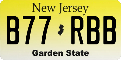 NJ license plate B77RBB