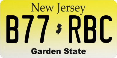NJ license plate B77RBC