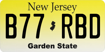 NJ license plate B77RBD