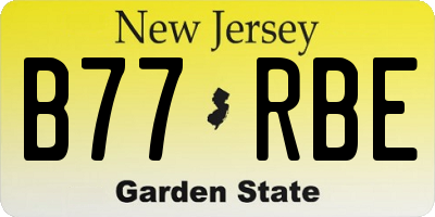 NJ license plate B77RBE