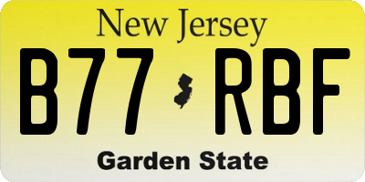 NJ license plate B77RBF