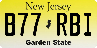 NJ license plate B77RBI