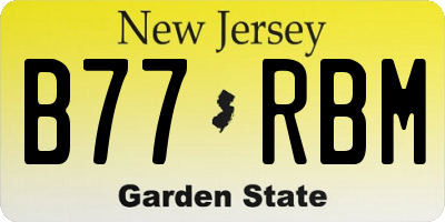 NJ license plate B77RBM