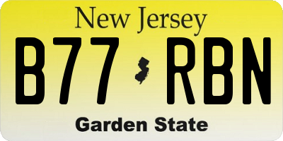 NJ license plate B77RBN