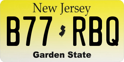 NJ license plate B77RBQ