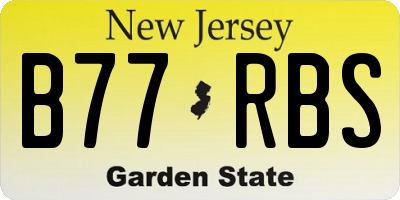 NJ license plate B77RBS