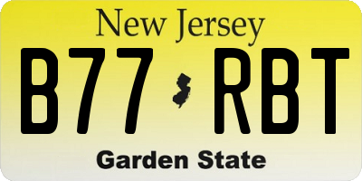 NJ license plate B77RBT