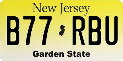 NJ license plate B77RBU