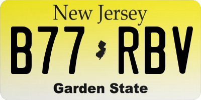 NJ license plate B77RBV