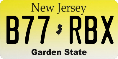 NJ license plate B77RBX