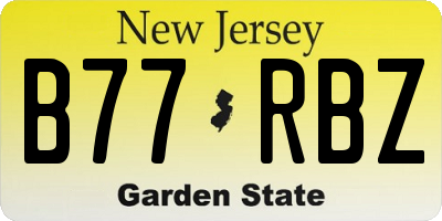 NJ license plate B77RBZ