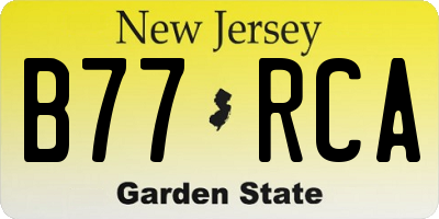 NJ license plate B77RCA