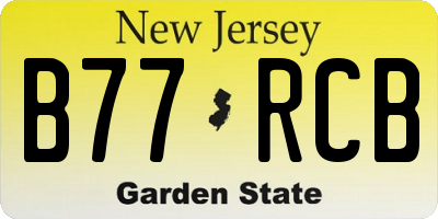 NJ license plate B77RCB