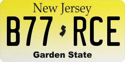 NJ license plate B77RCE