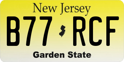 NJ license plate B77RCF