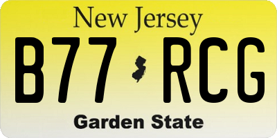 NJ license plate B77RCG