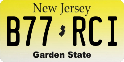 NJ license plate B77RCI