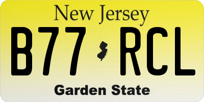 NJ license plate B77RCL