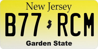 NJ license plate B77RCM