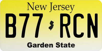 NJ license plate B77RCN