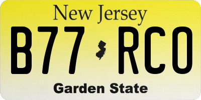NJ license plate B77RCO