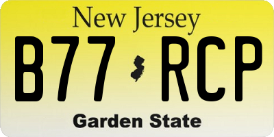 NJ license plate B77RCP