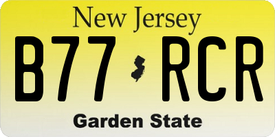 NJ license plate B77RCR