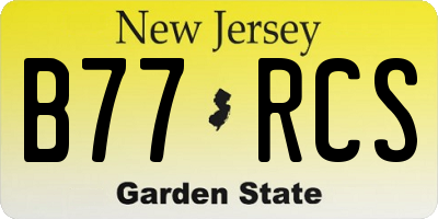 NJ license plate B77RCS