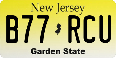 NJ license plate B77RCU