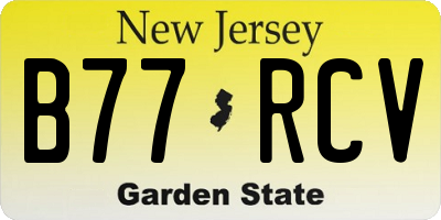 NJ license plate B77RCV