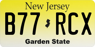 NJ license plate B77RCX