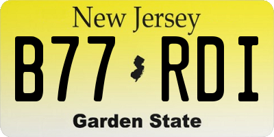 NJ license plate B77RDI