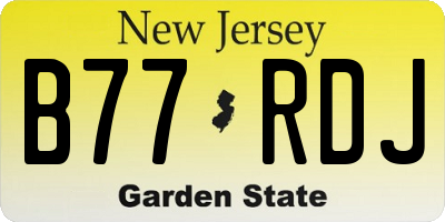 NJ license plate B77RDJ